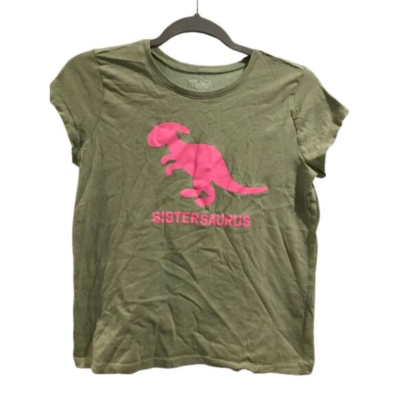 Girl's size 14 T-shirt Short Sleeve Crew neck Children's Place Sistersaurus - Picture 1 of 2